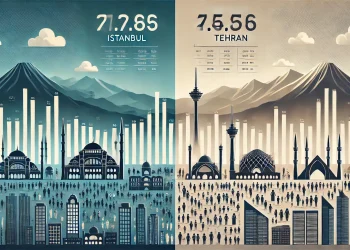 مقایسه جمعیت استانبول و تهران